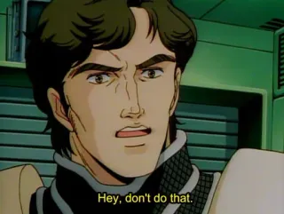 😠 5728ec93 Hey, don't do that. anime, expressão, aviso, não faça isso telegram sticker