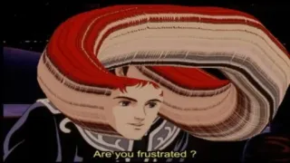 😜 936395f2 Are you frustrated ? frustração, pergunta, anime, desenho animado telegram sticker