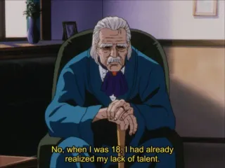 😓 9a132781 No, when I was 18, I had already
realized my lack of talent. Anime, Idoso, Talento, Falta de talento, Personagem, Interior, Sentado telegram sticker