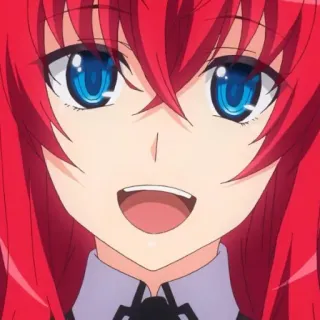 👑 5042362e Rias Gremory High School DxD Anime, tóc đỏ, mắt xanh, Rias, Gremory, High School DxD, Waifu telegram sticker