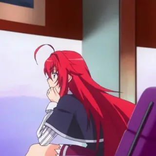 🩸 8a7dd5e6 Rias Gremory High School DxD Anime, Tóc Đỏ, Rias, Gremory, High School DxD, Nhân vật telegram sticker
