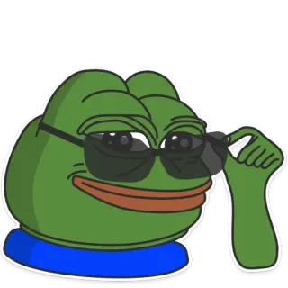 😊 666bca8f Pepe the Frog Pepe żaba, Meme, Okulary przeciwsłoneczne, Cool, Kultura internetowa, Żaba telegram sticker