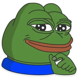 😌 db95b828 Pepe the Frog pepe, żaba, mem, zadowolony z siebie, mem internetowy, postać telegram sticker