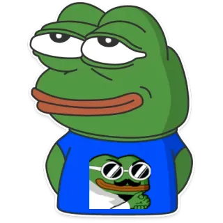 🙄 e7a55700 Pepe the Frog Meme, Żaba Pepe, Meme internetowy, Naklejka, Żaba z kreskówki telegram sticker