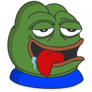 🤤 f4836803 Pepe the Frog pepe, żaba, mem, mem internetowy, kreskówka, wyrażenie telegram sticker