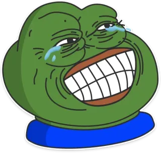 😂 f4fb77ea Pepe the Frog Pepe, Żaba, Mem, Mem internetowy, Śmiech, Płacz telegram sticker