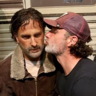 😘 70d044e0 Rick Grimes The Walking Dead Rick Grimes, The Walking Dead, tv show, kissing, andrew lincoln, character telegram sticker