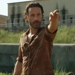 🖕 78c30717 Rick Grimes The Walking Dead Rick Grimes, The Walking Dead, AMC, zombie apocalypse, pointing telegram sticker