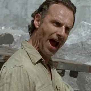 😤 a69af752 Rick Grimes The Walking Dead rick grimes, the walking dead, anger, fear, tv series telegram sticker