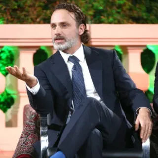 🤭 a98a8bb8 Rick Grimes The Walking Dead Andrew Lincoln, actor, man, portrait, suit, celebrity telegram sticker