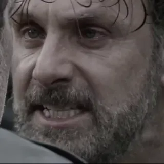 😡 de613106 Rick Grimes The Walking Dead Rick Grimes, The Walking Dead, Andrew Lincoln, zombie, angry, tv show, horror telegram sticker