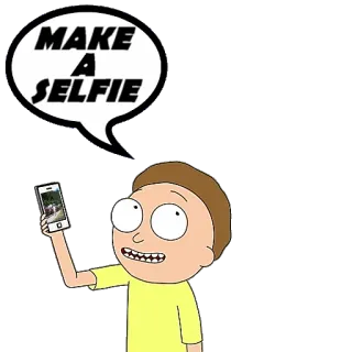 🤳 2afd78a7 Morty Rick and Morty MAKE A SELFIE cartoon, selfie, morty, rick and morty, animation, phone telegram sticker