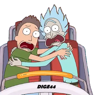 😱 7ea0d52a Rick Rick and Morty DIGE44 cartoon, Rick and Morty, Rick Sanchez, Morty Smith, scared, fear telegram sticker