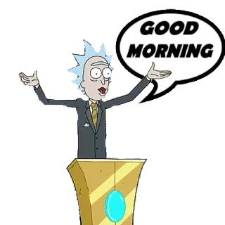 🛏 a54ec982 Rick Sanchez Rick and Morty GOOD MORNING rick and morty, cartoon, good morning, tv show, animated telegram sticker