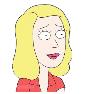 😌 c19c8d9f Beth Smith Rick and Morty rick and morty, cartoon, beth smith, adult swim, animated telegram sticker