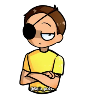 😒 1a981a6b Morty Rick and Morty @Sigilo_packs animasi, kartun, karakter, penutup mata, Morty, Rick and Morty whatsapp sticker