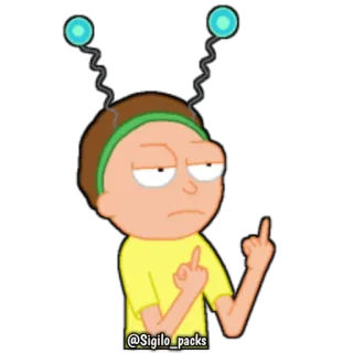 🖕 31492490 Morty Smith Rick and Morty rick and morty, morty, jari tengah, kasar whatsapp sticker