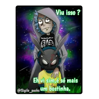 💩 ba757940 Rick Viu isso? Eh vi sim, é só mais um bostinha. rick and morty, kartun, ofensif whatsapp sticker