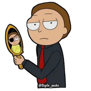 😑 f1aa7133 Morty Rick and Morty @Sigilo_packs Kartun, Karakter, Cermin, Animasi whatsapp sticker