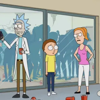 🛸 b132f3e0 Rick Sanchez, Morty Smith, Summer Smith Rick and Morty 릭 앤 모티, 애니메이션, SF, 성인 애니메이션, 코미디 telegram sticker