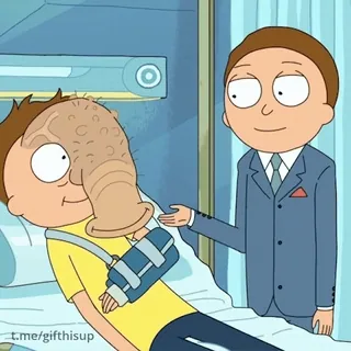 🤕 02253ff8 Morty Rick and Morty t.me/gifthisup animé, dessin animé, humour, Rick et Morty whatsapp sticker