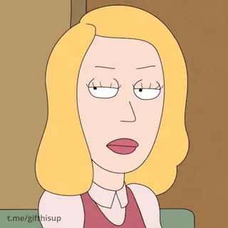 🙄 7d35b27c Beth Smith Rick and Morty t.me/gifthisup Dessin animé, Animation pour adultes, Beth Smith, Rick et Morty, Humour, Sitcom whatsapp sticker