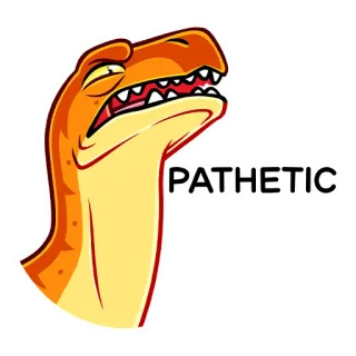 😒 0999c066 PATHETIC Dinosaurier, Orange, Reptil, Pathetisch, Cartoon, Tier whatsapp sticker