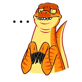 🥺 0bbd5b40 ... dinosaurier, raptor, cartoon, tier, orange, lustig whatsapp sticker