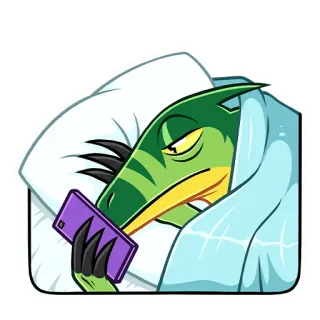 😔 57496415 Dinosaurier, schlafend, Handy, Cartoon, Figur whatsapp sticker