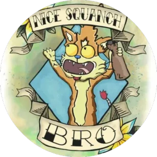 👍 6f05bf76 Squanchy Rick and Morty NICE SQUANCH
BRO rick et morty, squanchy, squanch, dessin animé, adult swim, drôle telegram sticker