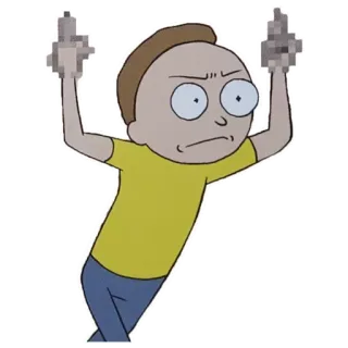 🖕 afac417f Morty Smith Rick and Morty Morty, Rick et Morty, dessin animé, Adult Swim, doigt d'honneur, offensant telegram sticker