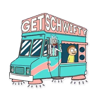 🚙 b8de65cf Rick Sanchez Rick and Morty GET SCHWIFTY rick et morty, get schwifty, dessin animé, série tv, adult swim telegram sticker