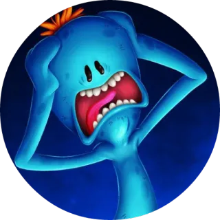😱 f9551f98 Mr. Meeseeks Rick and Morty Dessin animé, Mr. Meeseeks, Rick et Morty, Animation, Série TV telegram sticker