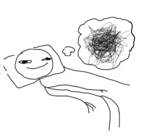 🥴 2cec8c4a coretan, berpikir, sketsa, pikiran, ide, mengantuk telegram sticker