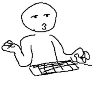 😗 b15b95a9 angkat bahu, manusia stik, keyboard, bertanya, bingung telegram sticker