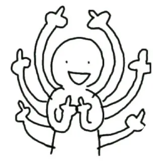 😑 d2366213 jari tengah, menyinggung, kasar, gestur, gambar batang, humor telegram sticker