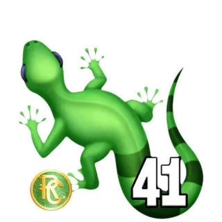 🦎 0d71141f 41 lézard, nombre, dessin animé, vert telegram sticker