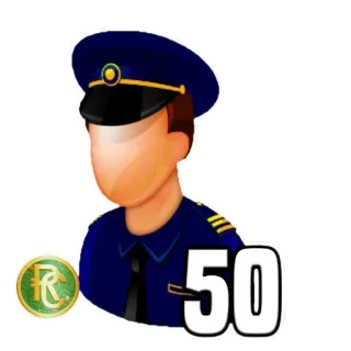 5️⃣ 257a3a50 50 police, officier, numéro, badge telegram sticker