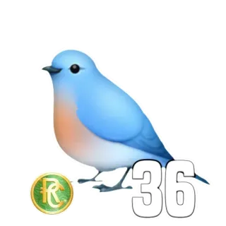 🏚 66487f81 36 oiseau, bleuet, numéro 36, animal, faune, nature telegram sticker