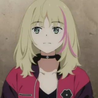 🍉 9238e523 Kishibe Arisu Shinobi no Ittoki anime, female, blonde hair, anime character, serious, youth telegram sticker