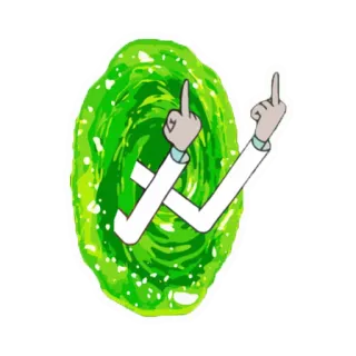 🤟 63e3b9a6 Stinkefinger, beleidigend, Geste, Portal, Cartoon telegram sticker