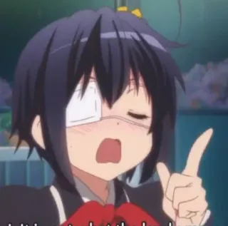 🤓 281f8540 It is anime, girl, eye patch, cute, mouth open telegram sticker