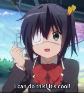 ☺️ 5a03abd1 I can do this! It's cool! anime, girl, determination, optimism, encouragement, cute, confident telegram sticker