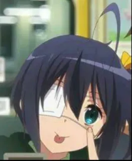 😛 d50c9a7f anime, girl, character, eye patch, cute telegram sticker