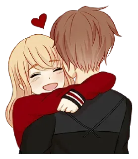 🤗 2edd7c3b coppia, abbraccio, amore, romanticismo, affetto, cartone animato whatsapp sticker