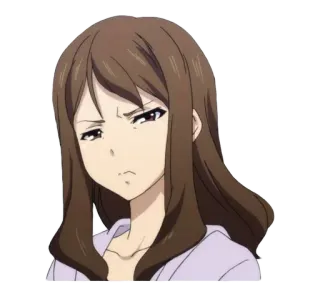 😠 529a390c Anime, Espressione, Donna, Cartone animato, Personaggio whatsapp sticker