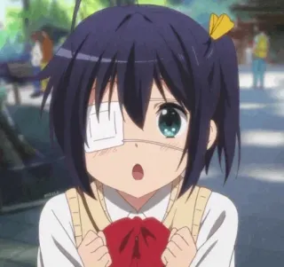 🤩 dd05b09c Rikka Takanashi Love, Chunibyo & Other Delusions Anime, Carina, Ragazza, Rikka Takanashi, Chunibyo, Benda sull'occhio, Kawaii whatsapp sticker
