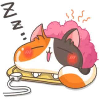 😴 4a00b661 ZZZ кот, сонный, милый, мультик, животное, спящий, ленивый whatsapp sticker