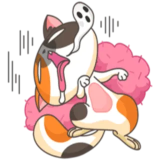 😶 618cf5ac кот, призрак, милый, наклейка, животное, мультфильм whatsapp sticker