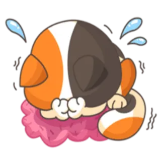 😓 890f1fd0 кот, милый, стикер, грустный, плачущий, каваий whatsapp sticker